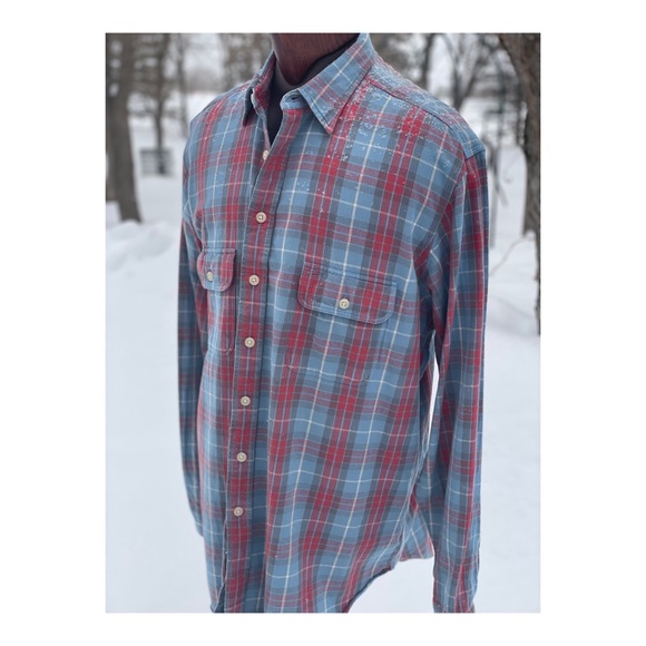 Polo Ralph Lauren Other - SOLD Polo Ralph Lauren Flannel Plaid Button Up Shirt XLT 100% Cotton Blue Red